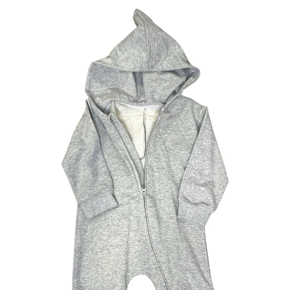 Peninsula Baby Unisex 90 2T Dinosaur Costume Coverall Jumpsuit Full Zip Gray NWT
